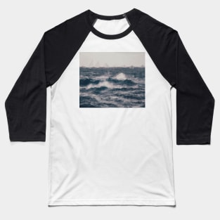 Stormy Seas Cool Ocean Waves Abstract Gift Design Baseball T-Shirt